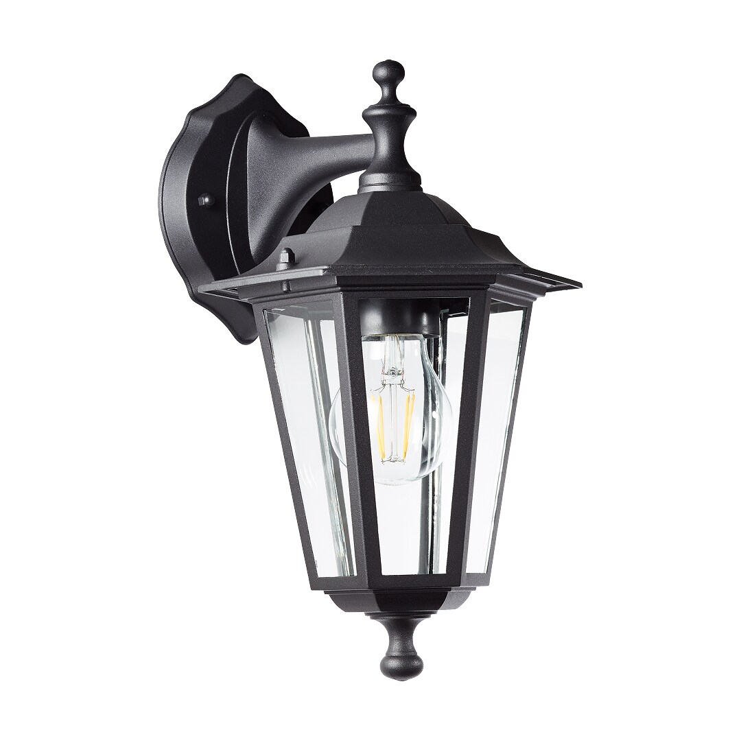 Brilliant Carleen Wandleuchte Aussen H&auml;ngend Schwarz &ndash; Au&szlig;enwandleuchte E27 IP44 &ndash; Wetterfeste Au&szlig;enlampe f&uuml;r Garten, Terrasse & Eingang &ndash; LED geeignet &ndash; 31cm Hoch - Bild 1