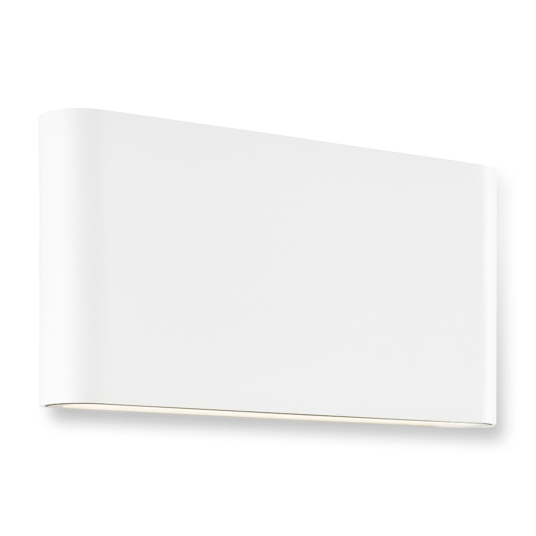 Welbie LED Außenwandleuchte weiß, 14W integriert, 1300 Lumen, Warmweiß (3000K), IP54 spritzwassergeschützt, Up- & Downlight, 17,5x9x2,9 cm, inkl. Montagematerial