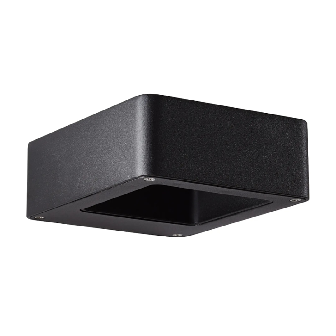 Brilliant Golda LED Au&szlig;enwandleuchte - schwarz, 7W integriert, 660 Lumen, warmwei&szlig; (3000K), IP54 spritzwassergesch&uuml;tzt, Up- & Downlight, 14,5x12x4,5 cm, inkl. Montagematerial - Bild 1