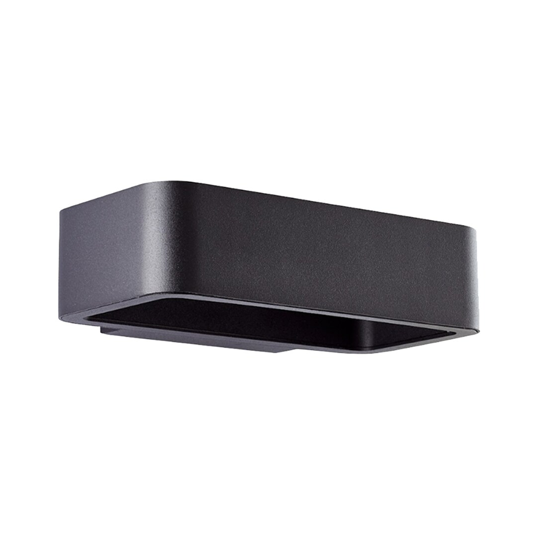 Golda LED Außenwandleuchte - Schwarz, 7W integriert, 510 Lumen, Warmweiß (3000K), IP54 spritzwassergeschützt, Up- & Downlight, 22x13,1x5,5 cm, inkl. Montagematerial