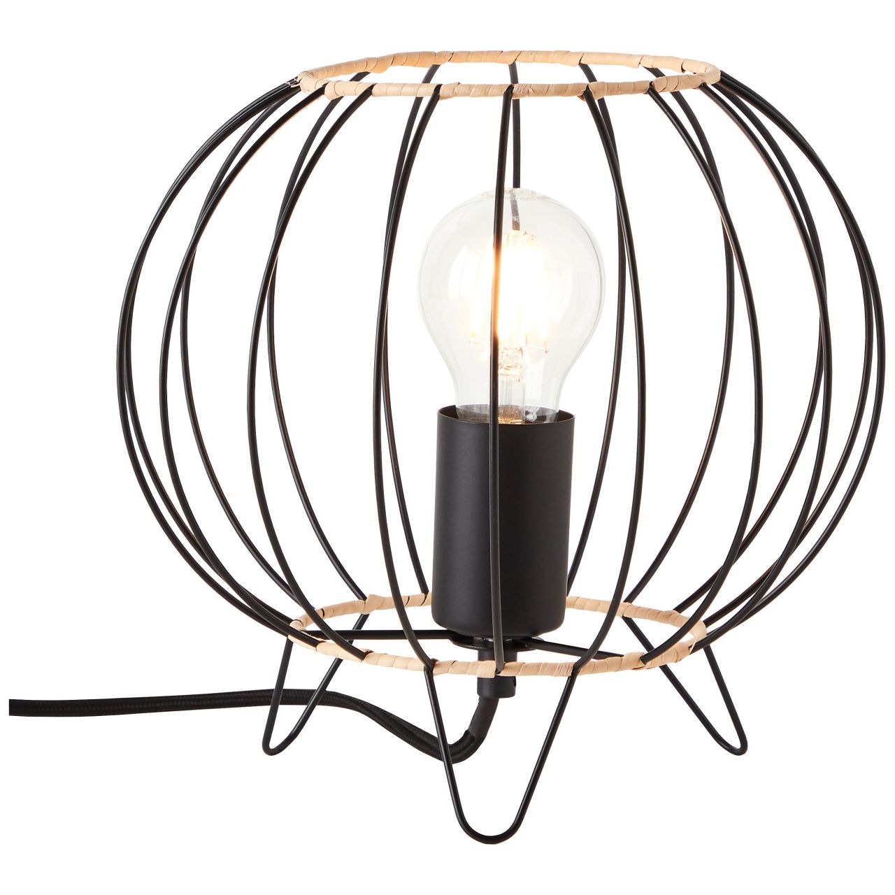 BRILLIANT Silemia Tischleuchte schwarz matt | 1x A60, E27, 52W, geeignet f&uuml;r Normallampen (nicht enthalten) - Bild 1