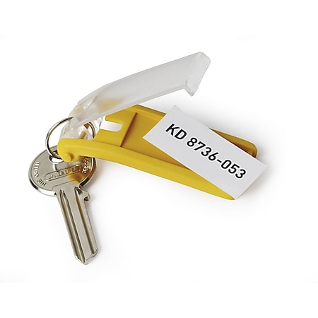 24 Schlüsselschilder in Gelb Schlüsselanhänger zum Beschriften mit Ring !!! 