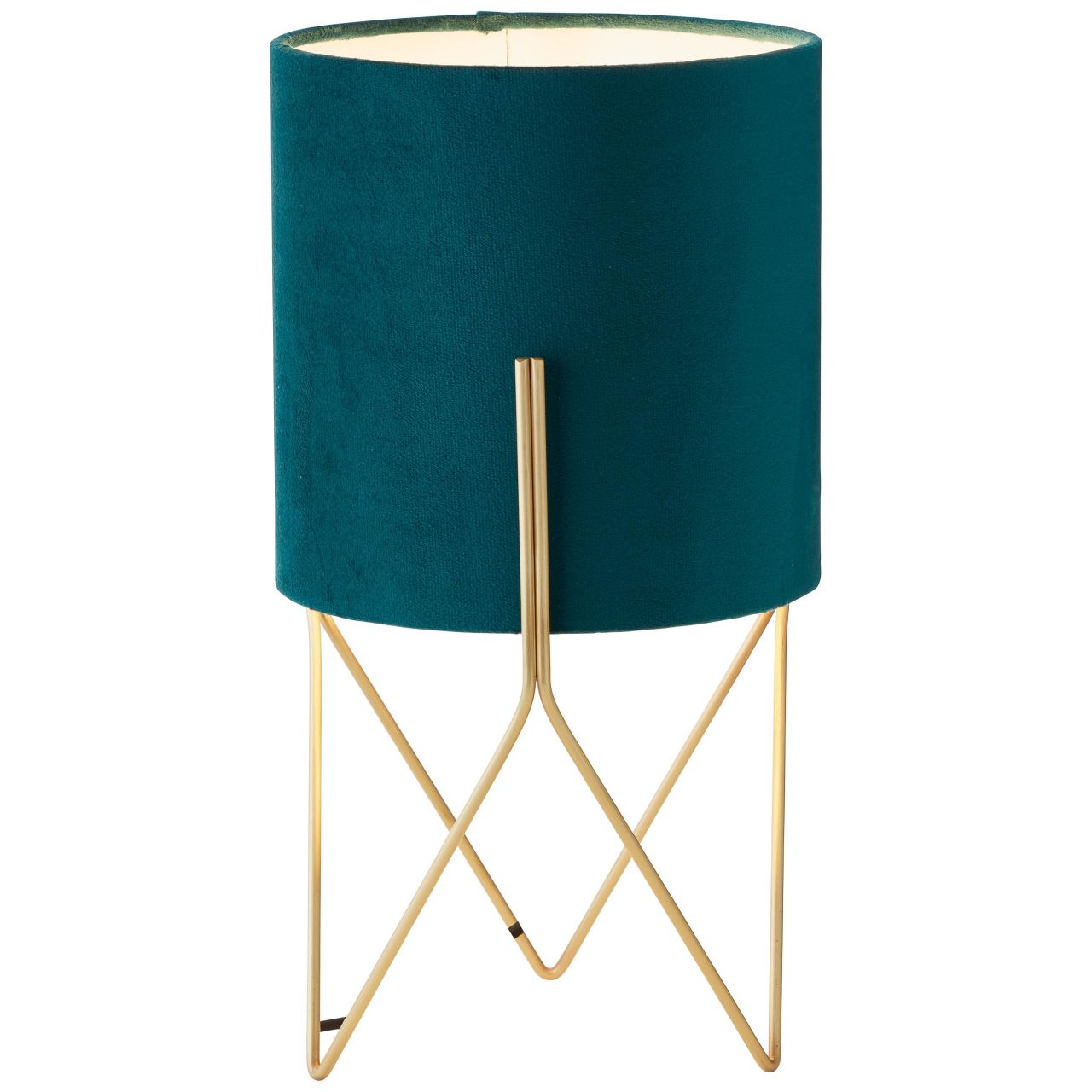 BRILLIANT Atami Tischleuchte messing geb&uuml;rstet/petrol | 1x D45, E14, 28W, geeignet f&uuml;r Tropfenlampen (nicht enthalten) - Bild 1