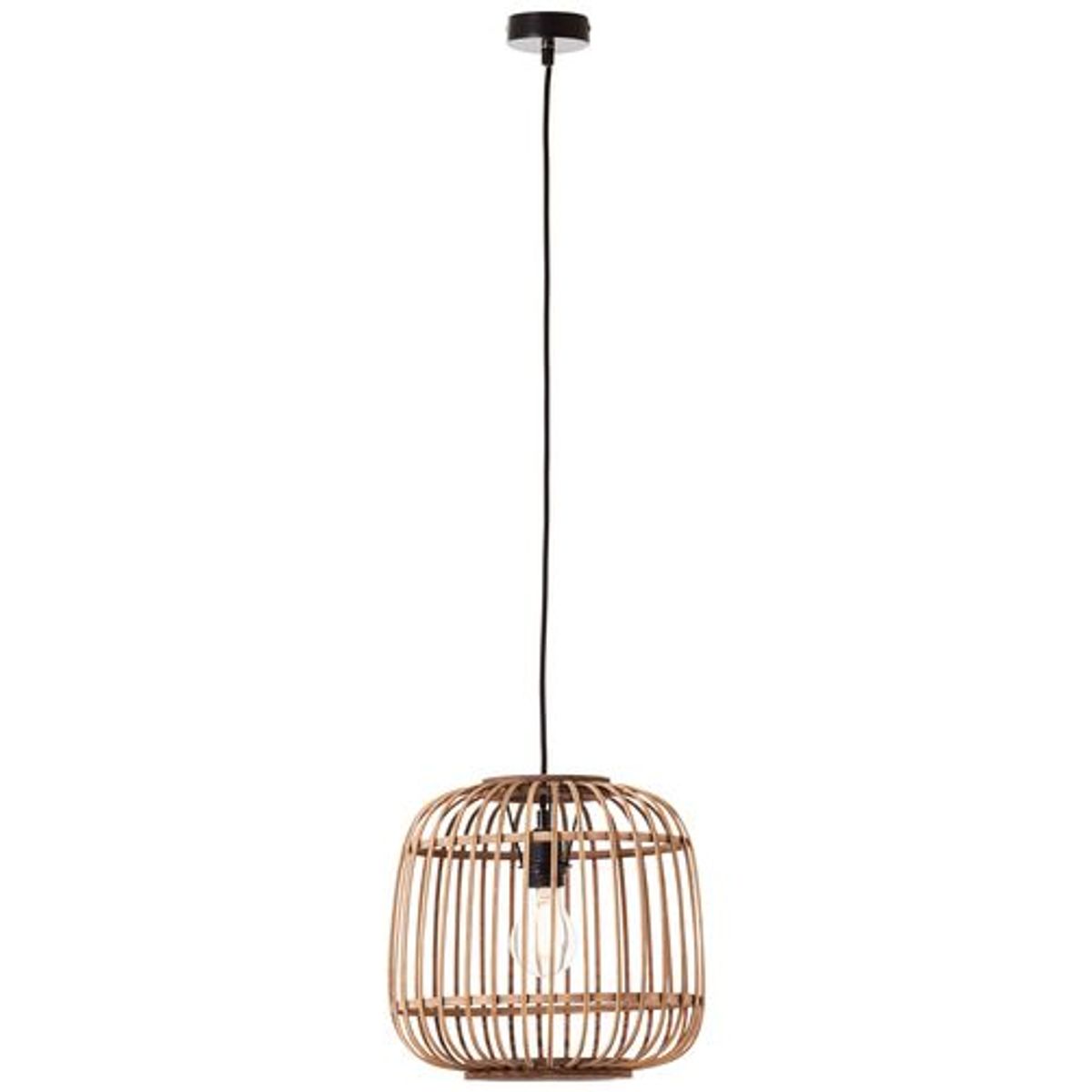 BRILLIANT Nikka Pendelleuchte 30cm schwarz/natur | 1x A60, E27, 40W, geeignet f&uuml;r Normallampen (nicht enthalten) - Bild 1