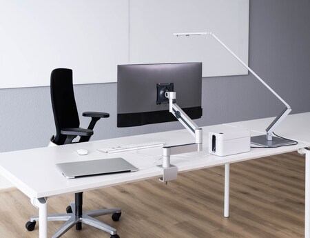 Durable 508323 Monitor Halterung Pro mit Tischklemme, flexibler