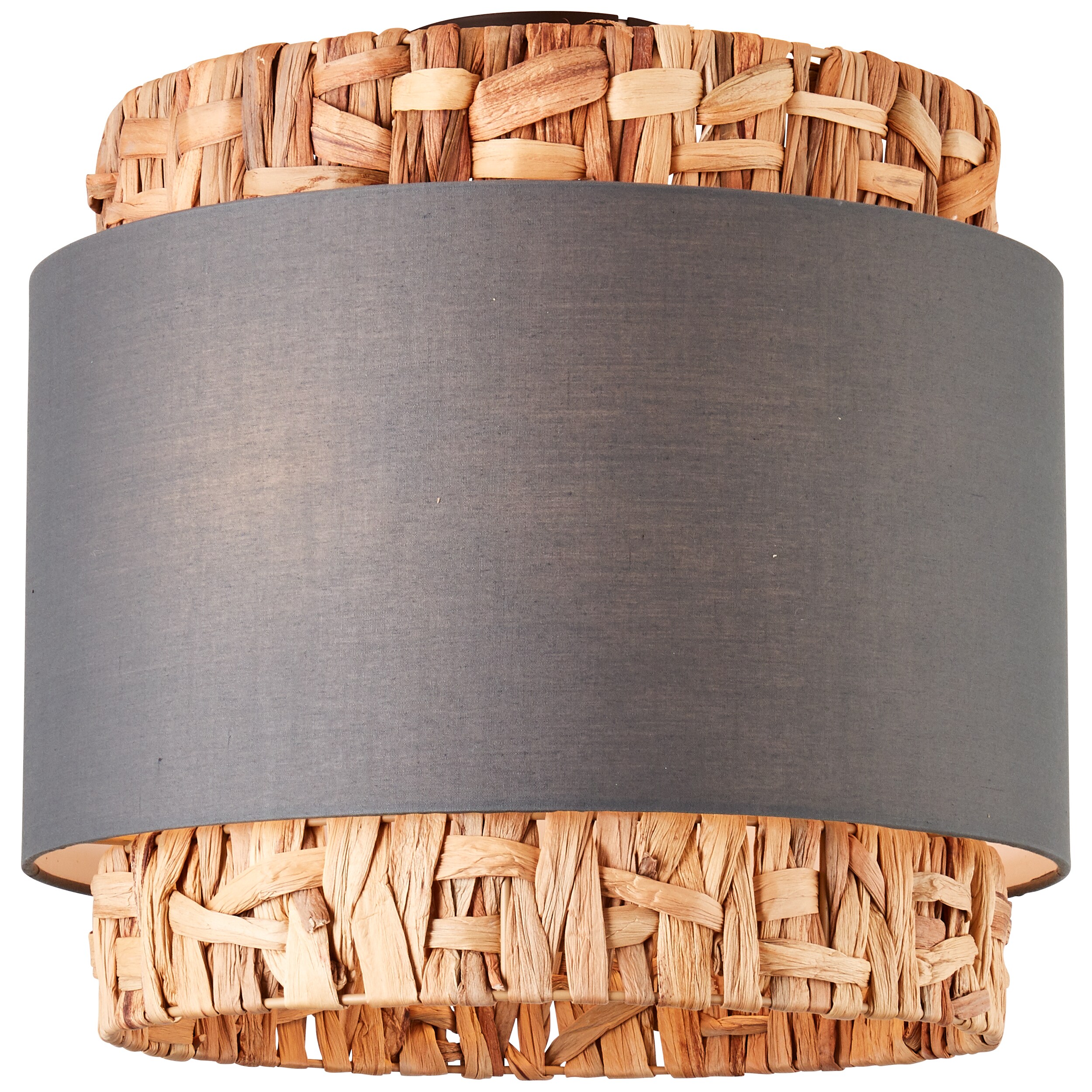 Brilliant Waterlilly Deckenleuchte 35cm grau/beige, Textil/Wasserhyazinthe/Metall, 2x A60, E27, 60 W - Bild 1