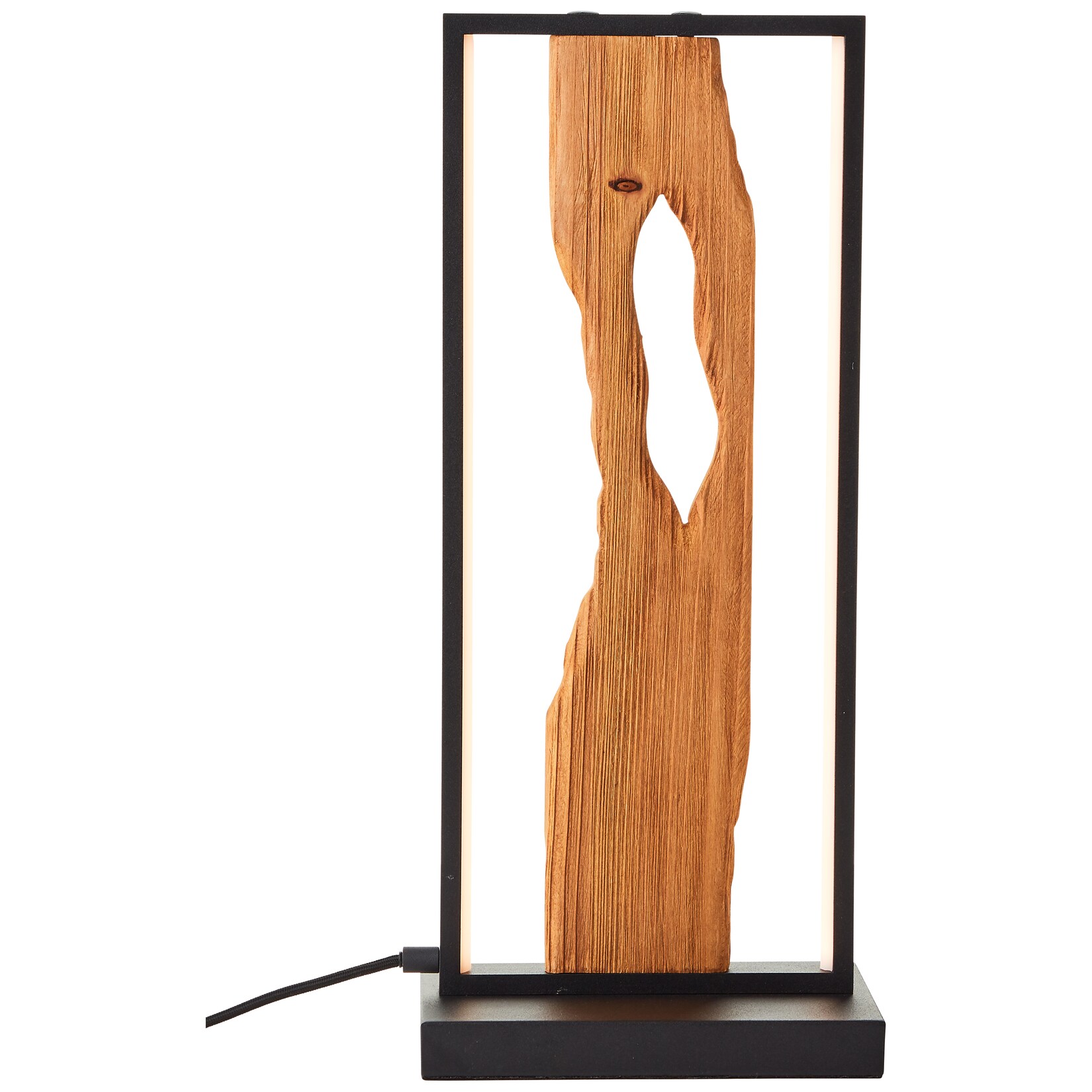 Brilliant Chaumont LED Tischleuchte 50cm schwarz/holz, Aluminium/Metall/Holz, 1x LED integriert, 10 W , (Lichtstrom: 940lm, Lichtfarbe: 3000K) | 04004353411793