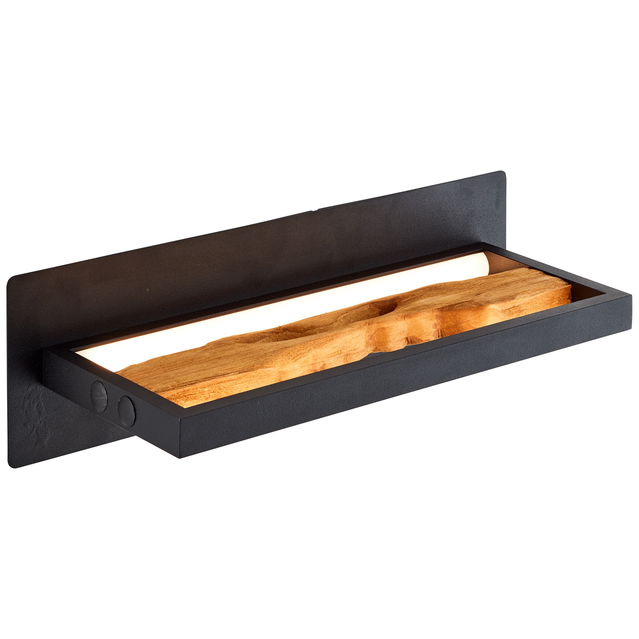 Brilliant Chaumont LED Wandleuchte 35cm schwarz/holz, Aluminium/Metall/Holz, 1x LED integriert, 9,5 W , (Lichtstrom: 930lm, Lichtfarbe: 3000K) - Bild 1