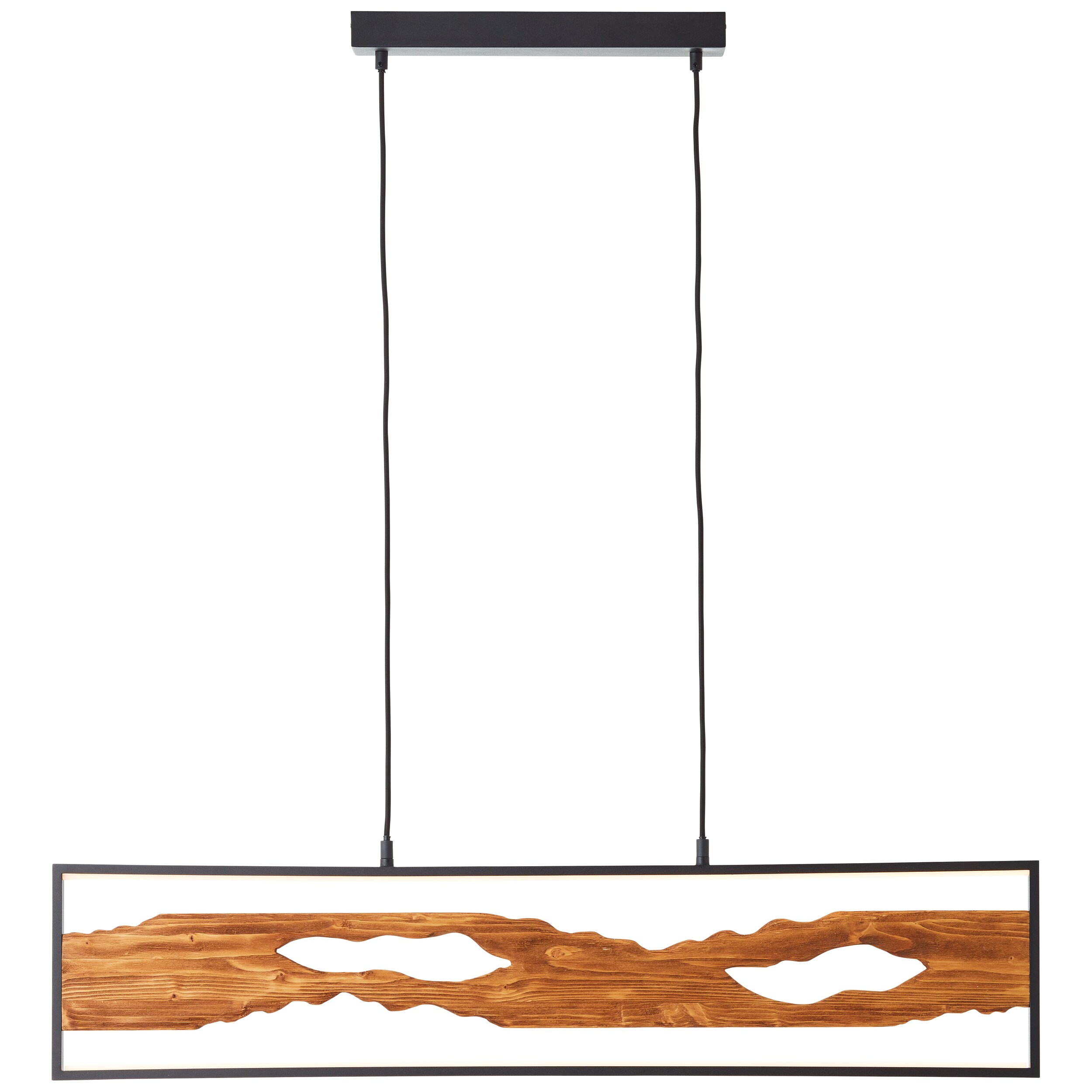 Brilliant Chaumont LED Pendelleuchte 100cm schwarz/holz, Aluminium/Metall/Holz, 1x LED integriert, 20 W , (Lichtstrom: 2300lm, Lichtfarbe: 3000K) - Bild 1