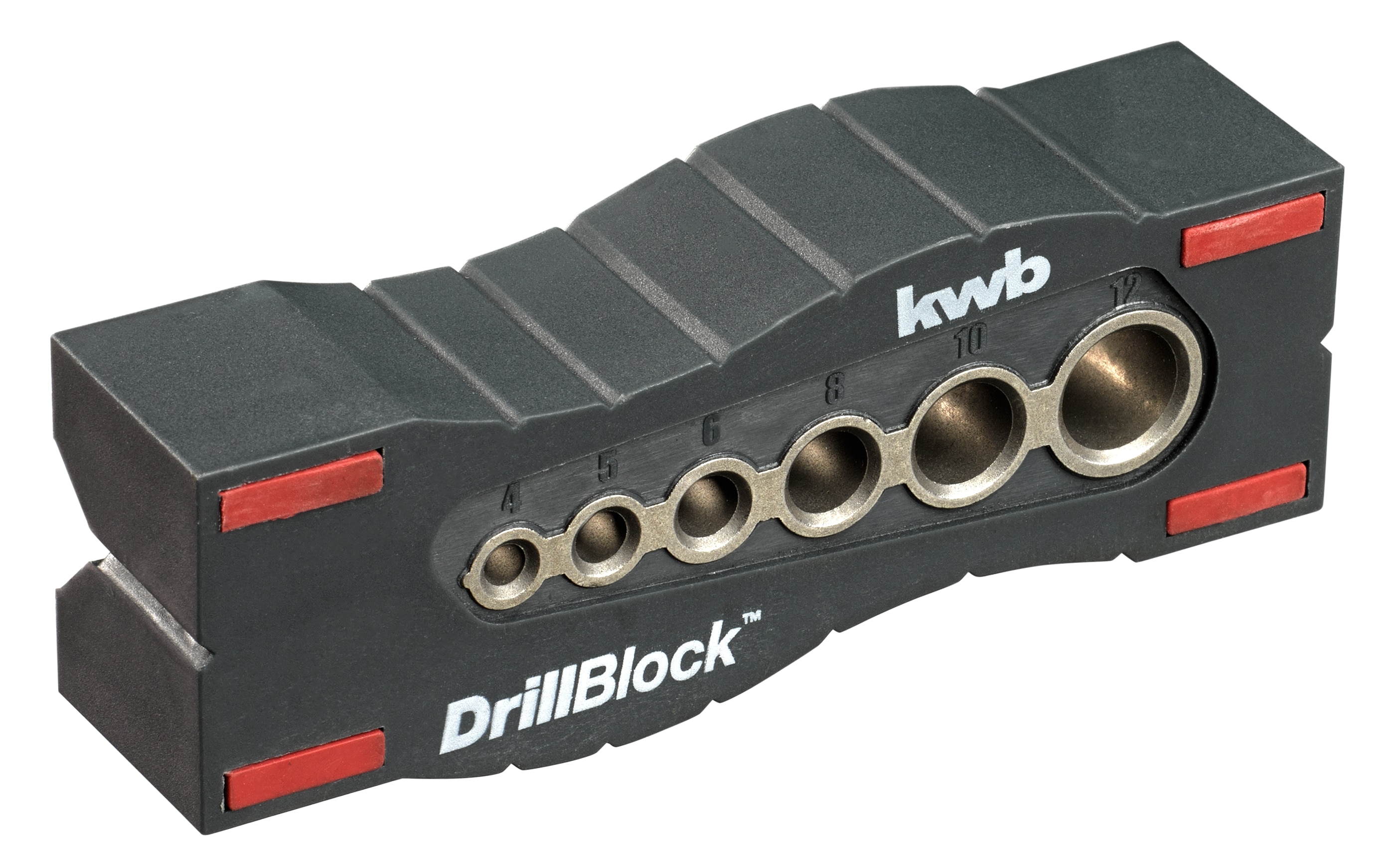 kwb Bohrhilfe / Bohrlehre &Oslash; 44899 mm DrillBlock f&uuml;r rechtwinklige / gerade u. pr&auml;zise Bohrungen auf Oberfl&auml;chen, Rundmaterialien und Kanten inkl. Grip-Points - Bild 1