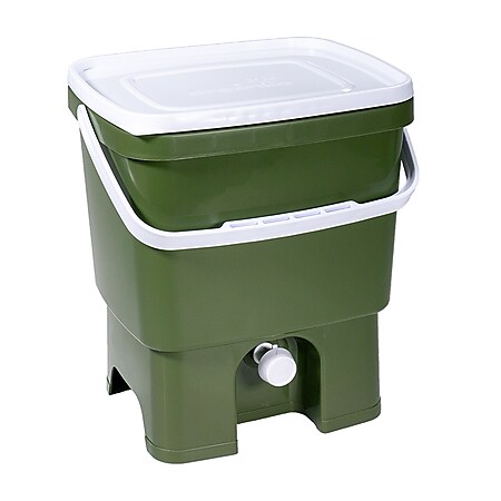 Skaza Bokashi Organko Set mit 2 Küchenkompostbehältern aus recyceltem Kunststoff 