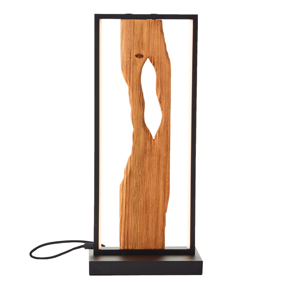 Brilliant LED Tischleuchte 50cm Brilliant Tischlampe LED Tischlampe schwarz/holz, Aluminium/Metall/Holz, Dekolampe Holz mit Kabel, Deko Tischlampe, Modern Lamp, Wood Desk Lamp, 1x LED Integriert - Bild 1