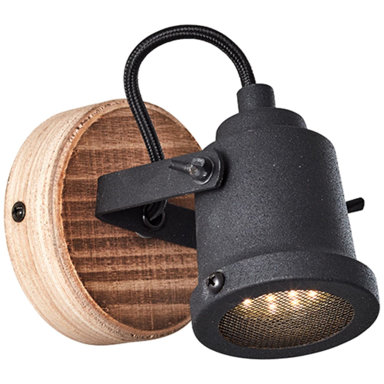 BRILLIANT Inge Wandspot holz dunkel/schwarz Innenleuchten,Strahler,-Wand | 1x PAR51, GU10, 6W, geeignet f&uuml;r Reflektorlampen (nicht enthalten) | Kopf schwenkbar - Bild 1