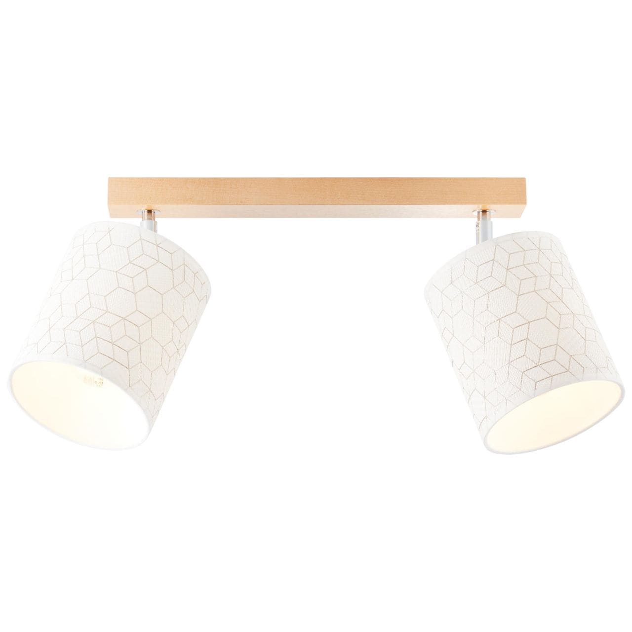 BRILLIANT Galance Spotbalken 2flg holz hell/wei&szlig; Innenleuchten,Strahler,-Balken | 2x A60, E27, 40W, geeignet f&uuml;r Normallampen (nicht enthalten) | Edler Strukturschirm aus echter Vinyl-Tapete - Bild 1