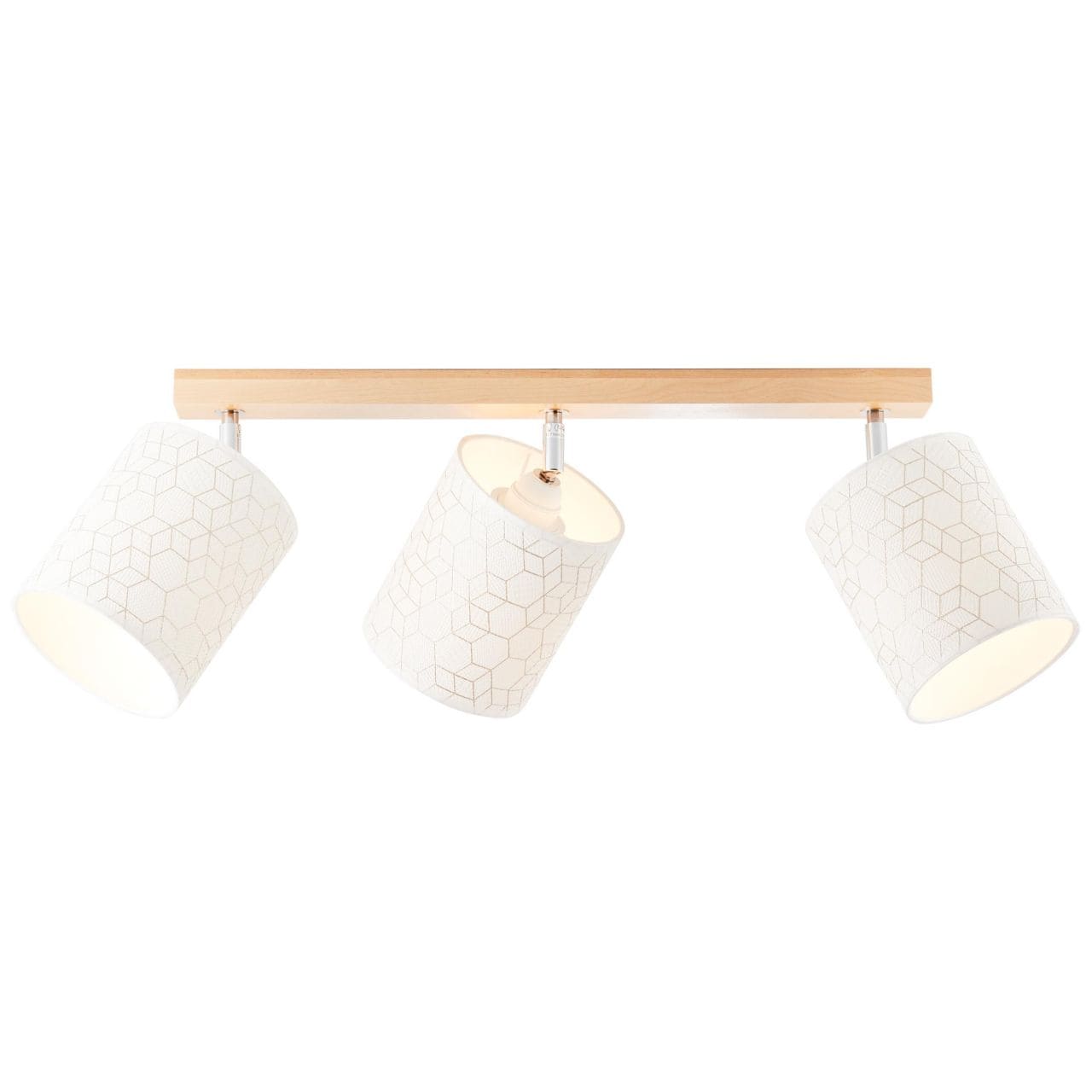 BRILLIANT Galance Spotbalken 3flg holz hell/wei&szlig; Innenleuchten,Strahler,-Balken | 3x A60, E27, 40W, geeignet f&uuml;r Normallampen (nicht enthalten) | Edler Strukturschirm aus echter Vinyl-Tapete - Bild 1