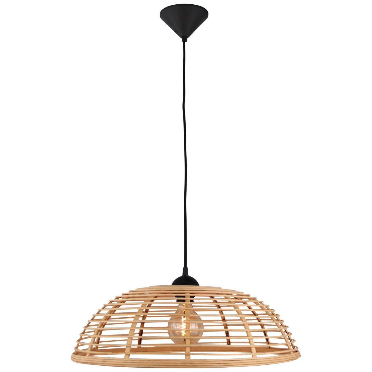 BRILLIANT Crosstown Pendelleuchte 47cm holz hell/schwarz Innenleuchten,Pendelleuchten   1x A60, E27, 40W, geeignet für Normallampen (nicht enthalten)   In der Höhe einstellbar / Kabel kürzbar | 04004353377112