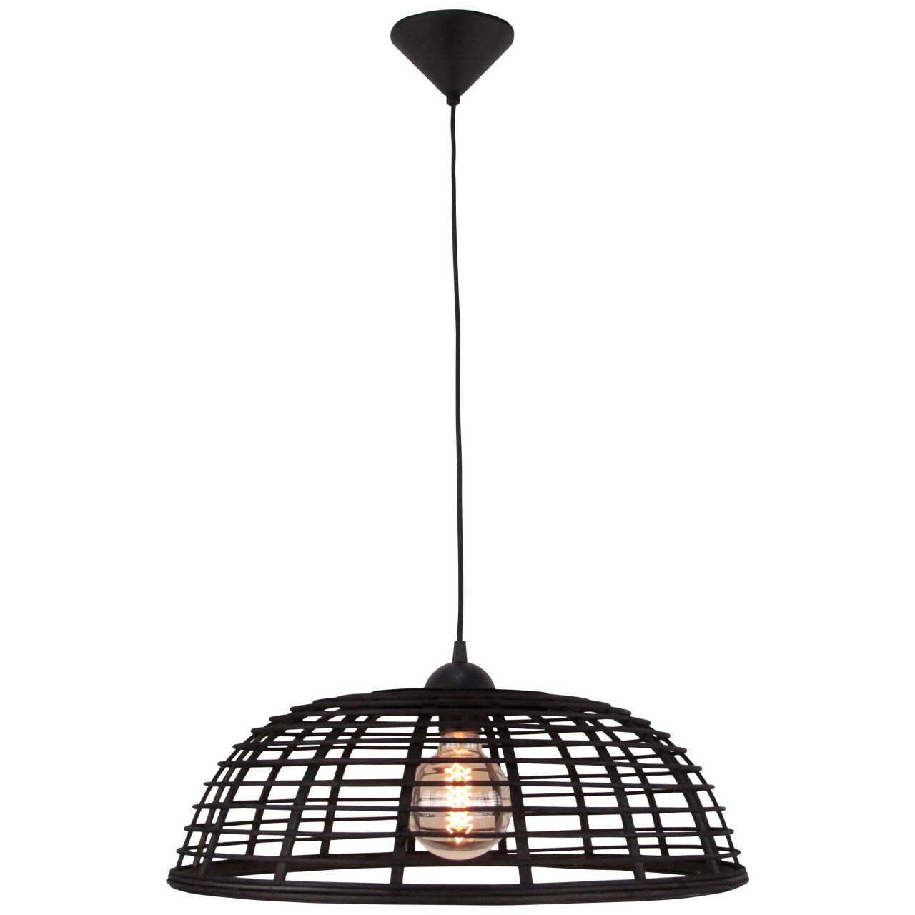 BRILLIANT Crosstown Pendelleuchte 47cm holz dunkel/schwarz Innenleuchten,Pendelleuchten | 1x A60, E27, 40W, geeignet f&uuml;r Normallampen (nicht enthalten) | In der H&ouml;he einstellbar / Kabel k&uuml;rzbar - Bild 1