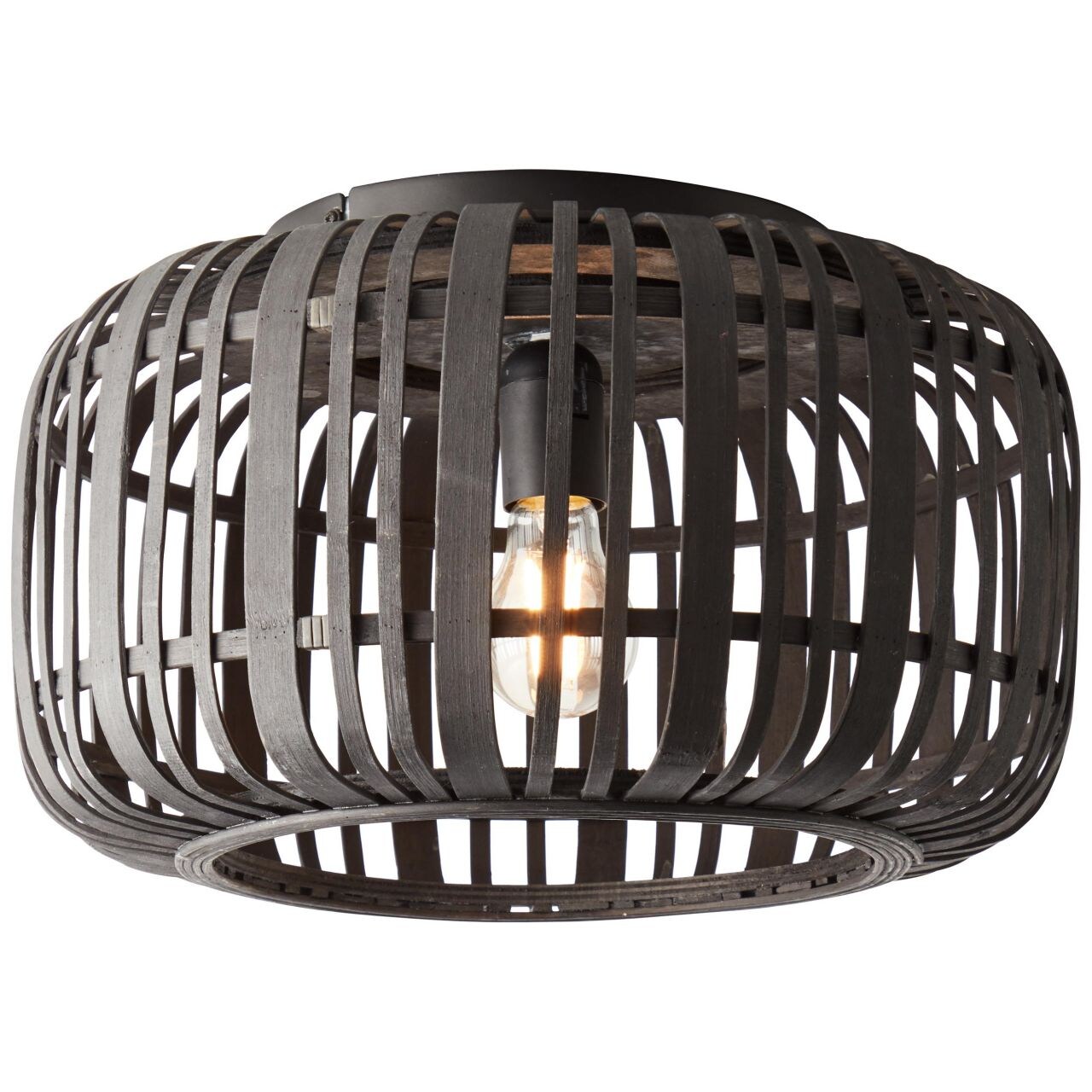 BRILLIANT Woodrow Deckenleuchte 40cm holz dunkel/schwarz Innenleuchten,Deckenleuchten,-dekorativ   1x A60, E27, 60W, geeignet für Normallampen (nicht enthalten)   Für LED-Leuchtmittel geeignet | 04004353377099