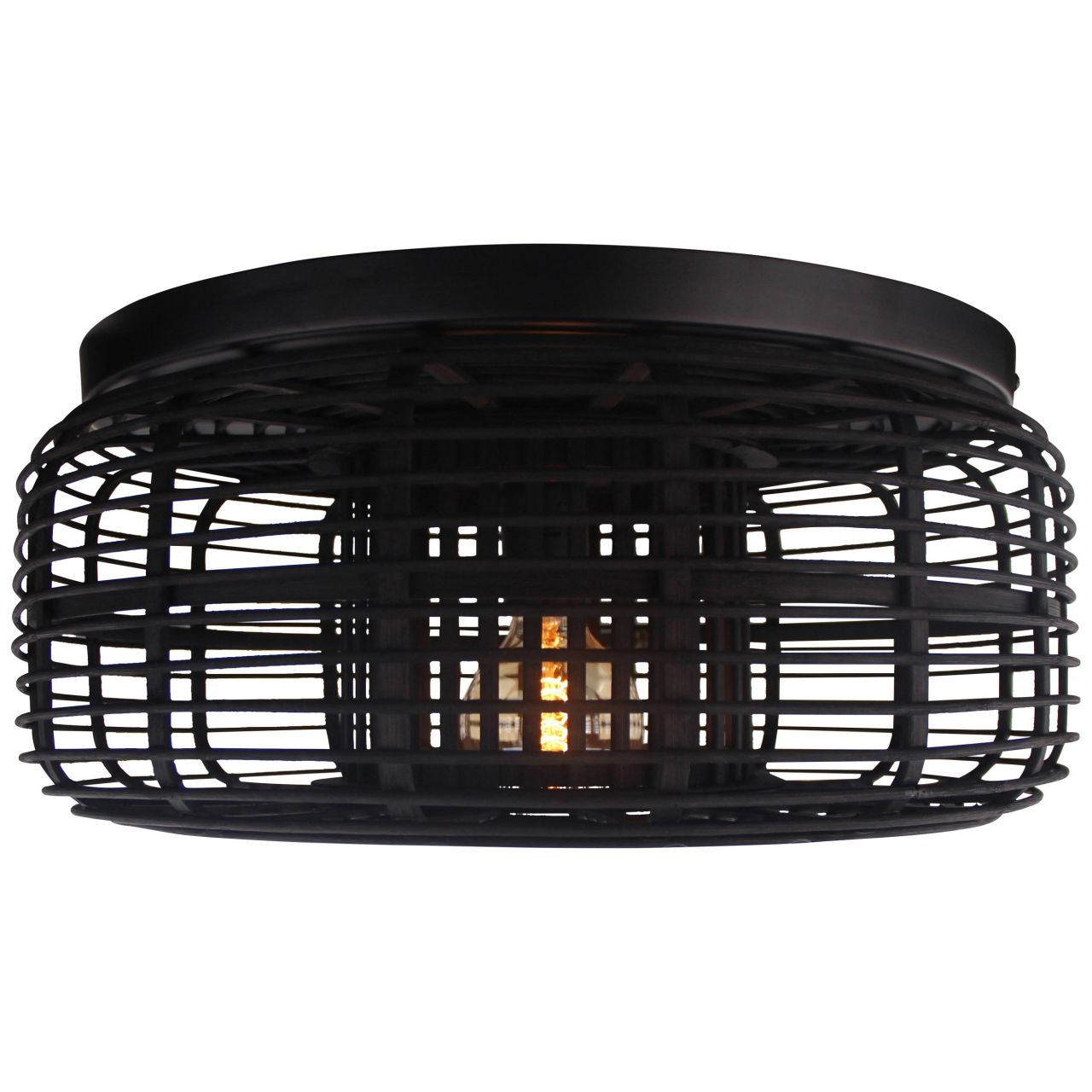 BRILLIANT Crosstown Deckenleuchte 45cm holz dunkel/schwarz Innenleuchten,Deckenleuchten,-dekorativ | 1x A60, E27, 40W, geeignet f&uuml;r Normallampen (nicht enthalten) | F&uuml;r LED-Leuchtmittel geeignet - Bild 1