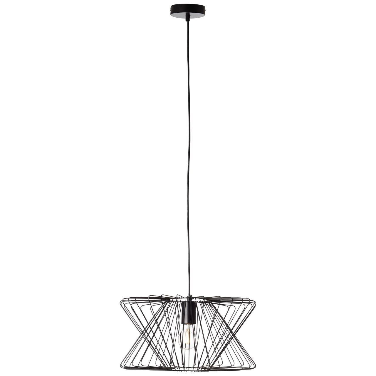 BRILLIANT George Town Pendelleuchte 1flg schwarz Innenleuchten,Pendelleuchten | 1x A60, E27, 40W, geeignet f&uuml;r Normallampen (nicht enthalten) | In der H&ouml;he einstellbar / Kabel k&uuml;rzbar - Bild 1