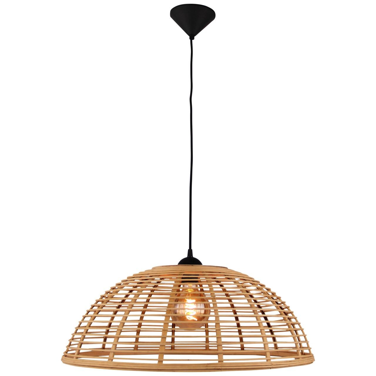 BRILLIANT Crosstown Pendelleuchte 1flg holz hell/schwarz Innenleuchten,Pendelleuchten | 1x A60, E27, 40W, geeignet f&uuml;r Normallampen (nicht enthalten) | In der H&ouml;he einstellbar / Kabel k&uuml;rzbar - Bild 1