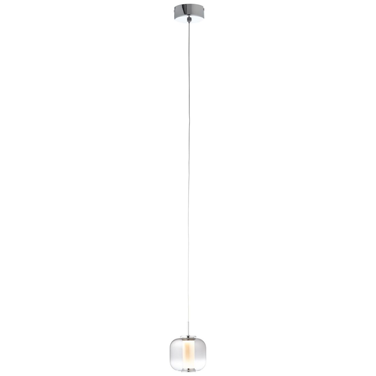 BRILLIANT Rafa LED Pendelleuchte 1flg chrom/rauchglas Innenleuchten,Pendelleuchten | 1x 7W LED integriert, (Lichtstrom: 437lm, Lichtfarbe: 3000K) | In der H&ouml;he einstellbar / Kabel k&uuml;rzbar - Bild 1