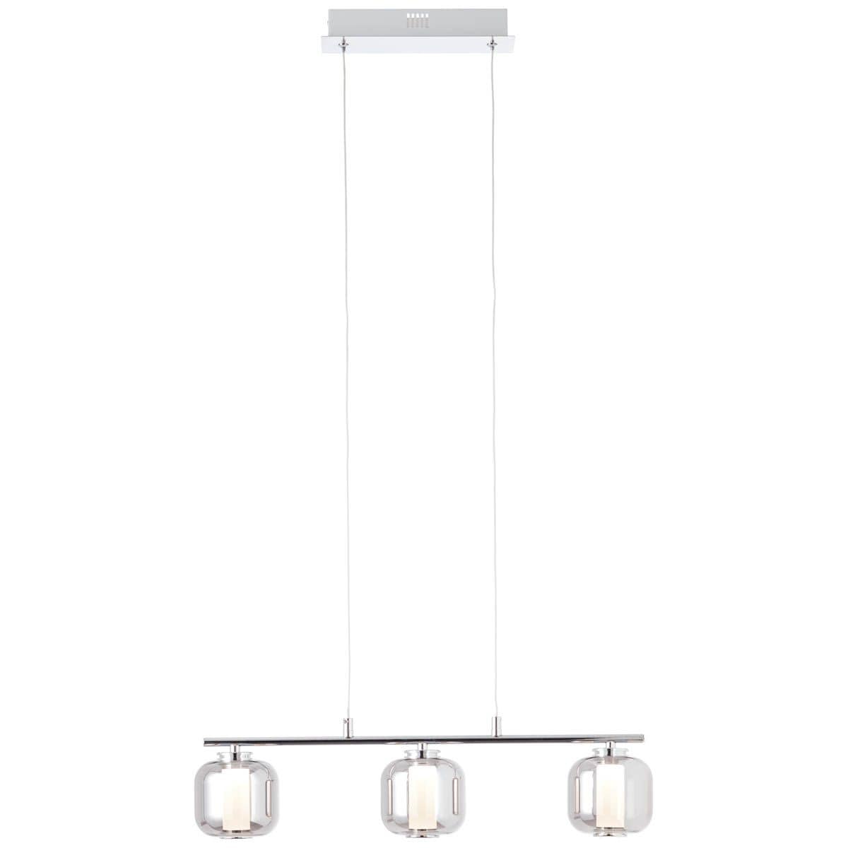 BRILLIANT Rafa LED Pendelleuchte 3flg Balken chrom/rauchglas Innenleuchten,Pendelleuchten,-Balken | 3x 5.67W LED integriert, (Lichtstrom: 697lm, Lichtfarbe: 3000K) | In der H&ouml;he einstellbar / Kabel k&uuml; - Bild 1