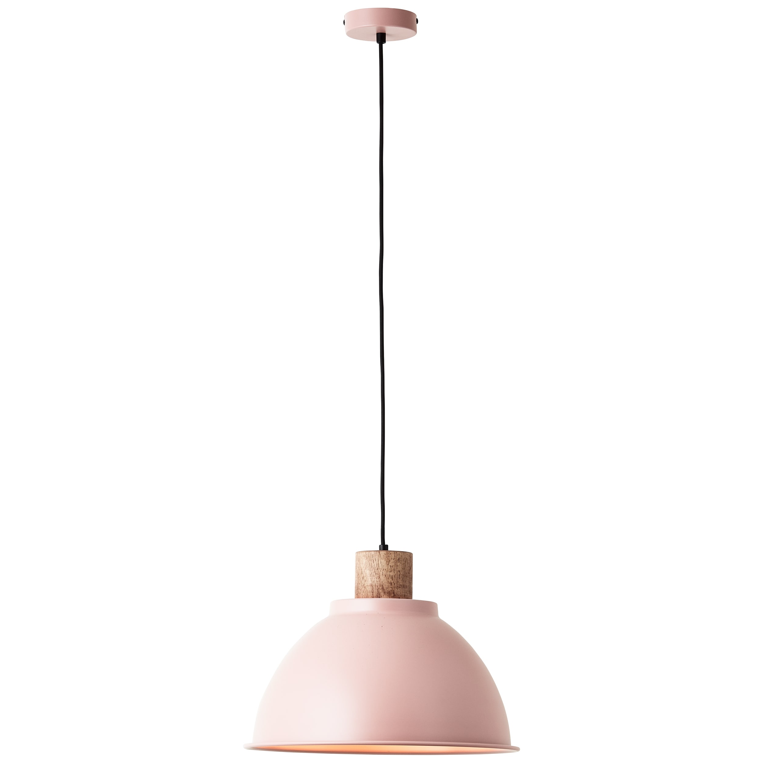 Brilliant Erena Pendelleuchte 38cm hellrosa Metall/Holz 1x A60 , E27 , 60 W , Geeignet f&uuml;r Normallampe (nicht enthalten) - Bild 1