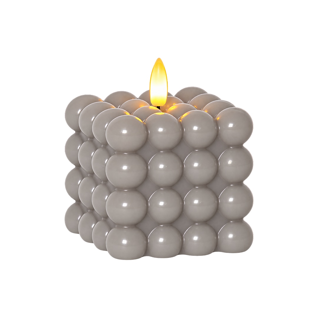 Star Trading LED Wachskerze Flamme Dot Grau , Timer , 7 ,5 x 9 ,5 cm - Bild 1