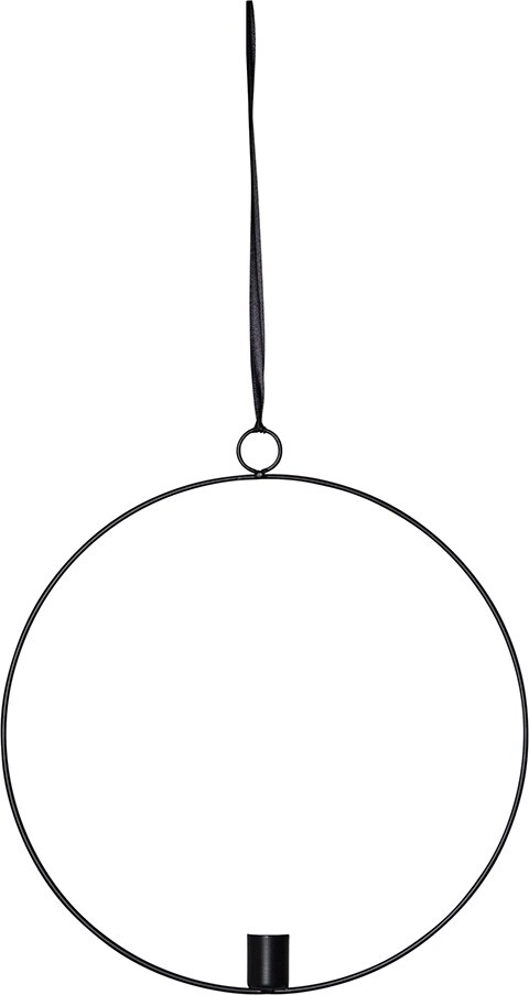 Star Trading LED Kerze im dekorativen schwarzen Ring moderne ganz Jahres Wand-Deko mit Timerfunktion - Bild 1