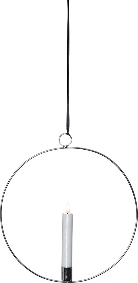 Star Trading LED Kerze im dekorativen silbernen Ring mit Timerfunktion individuelle Innendekoration - Bild 1