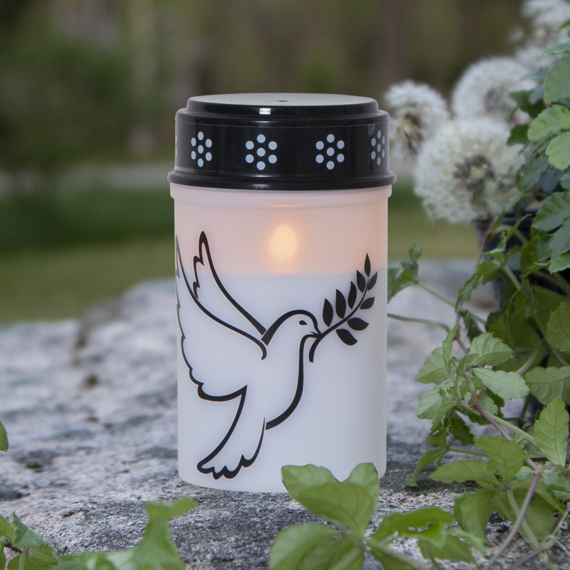 Star Trading LED Grablicht mit Timer | Grabkerzen LED mit Batterie | Grabkerze LED