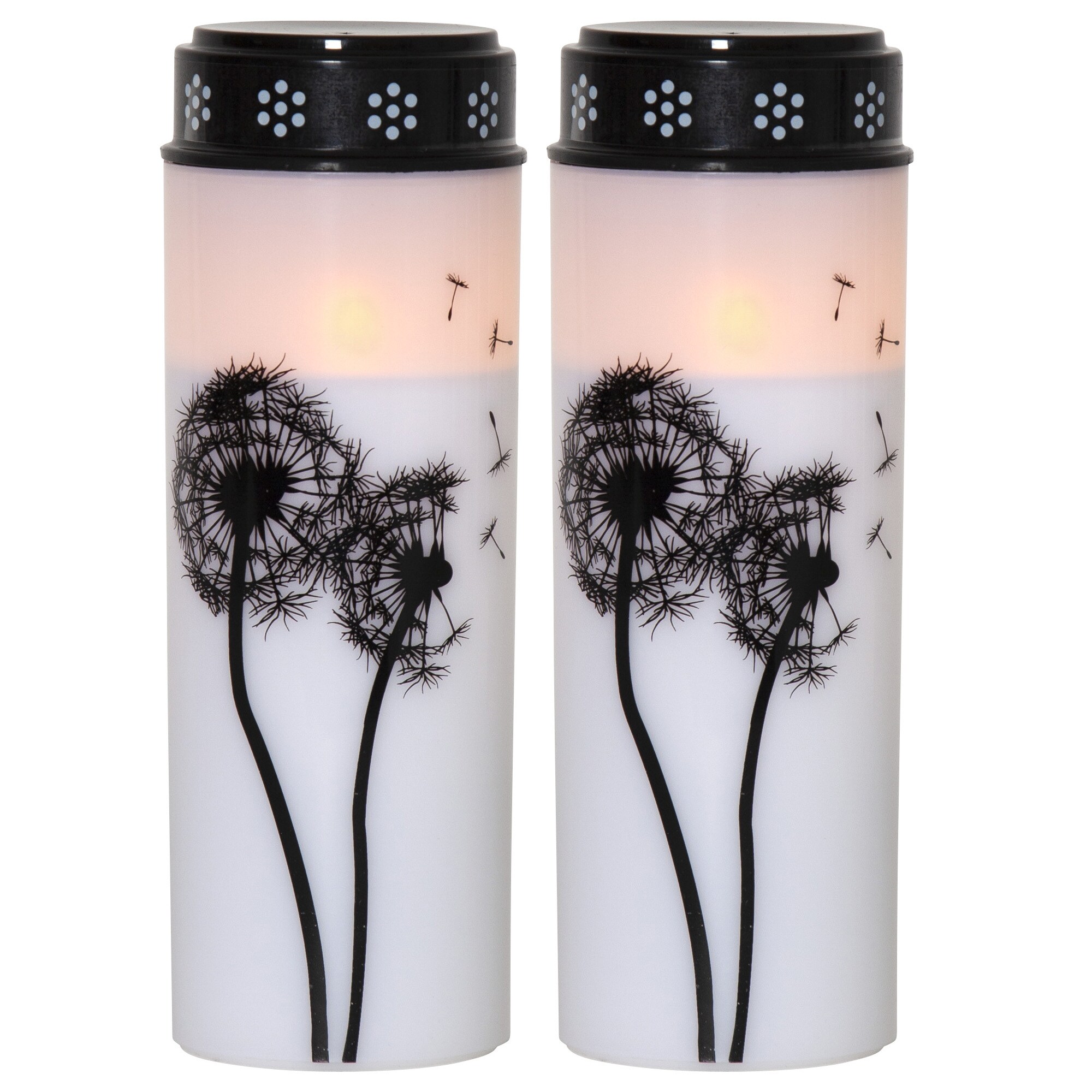 Star Trading LED Grablicht mit Timer | Grabkerzen LED mit Batterie | Grabkerze LED 2er Set | Grablicht LED | Grablichter LED mit Timer | Grabkerzen wei&szlig; | LED Grabkerzen Outdoor | LED Kerzen wei&szlig; - Bild 1