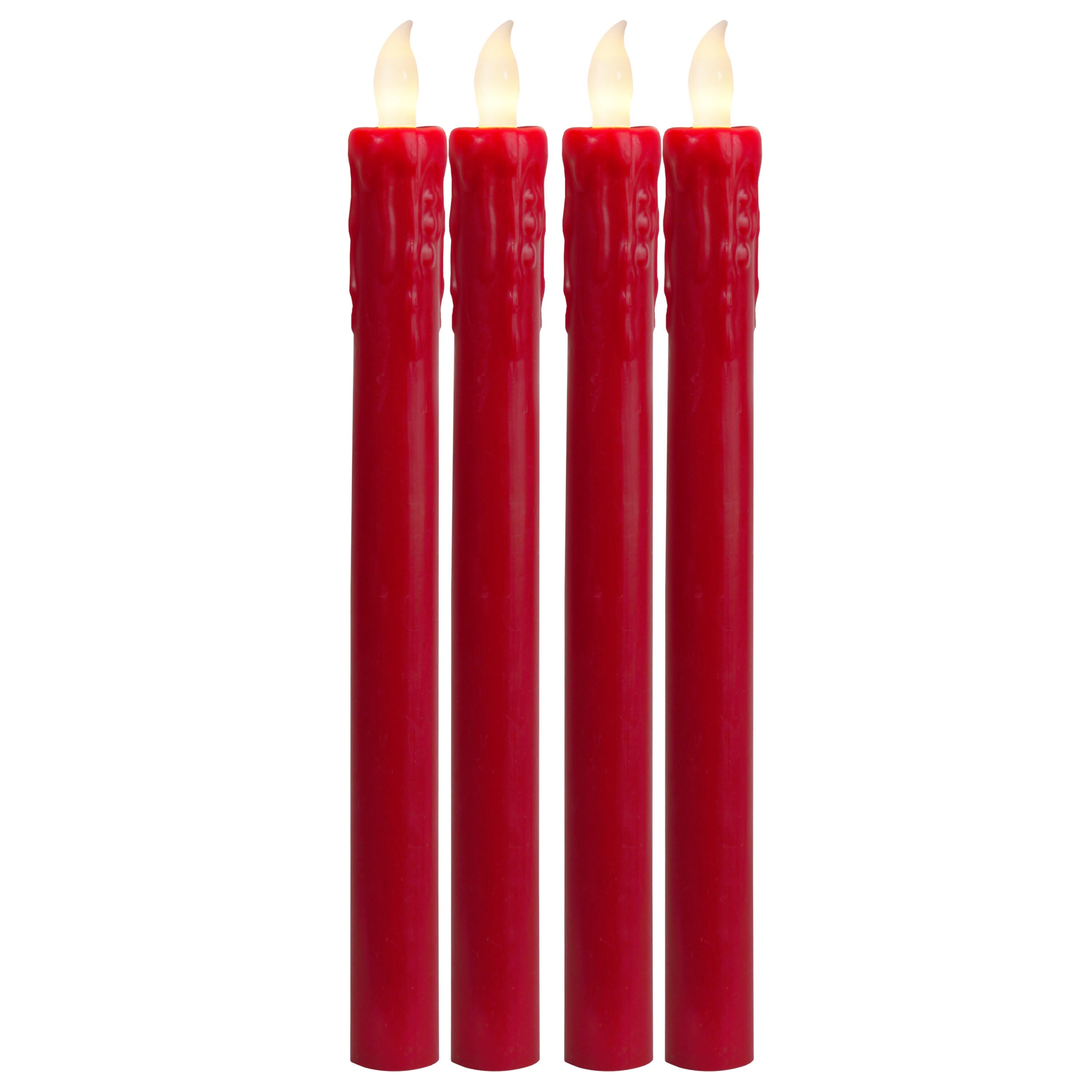 Star Trading LED Kerzen | LED Stabkerzen Rot | LED Kerzen flackernde Flamme | Kerzen Deko | Stabkerzen | Kerzen Set 4er | Deko Kerzen | Stabkerzen LED - Bild 1
