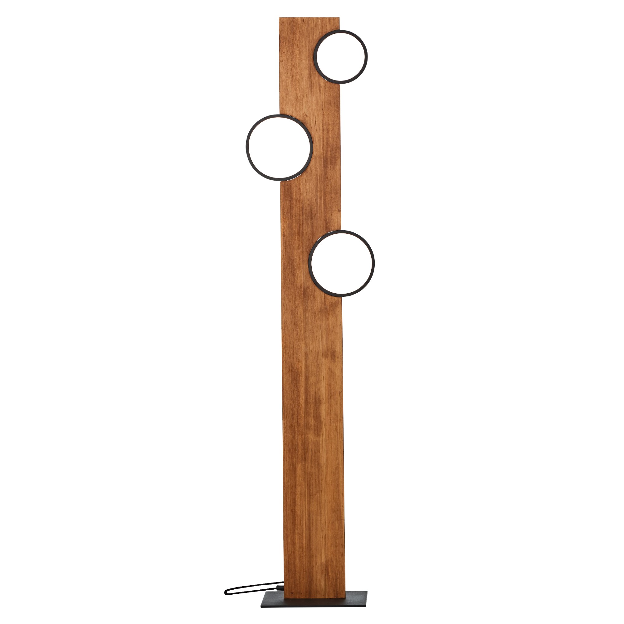 Brilliant f&uuml;r Wohnzimmer, LED Stehlampe aus Holz, Vintage-Stehlampe, Standlampe f&uuml;r Schlafzimmer, moderne Ecklampe, Metall/Holz, matt-schwarz/Holz, mit integrierten LED. - Bild 1