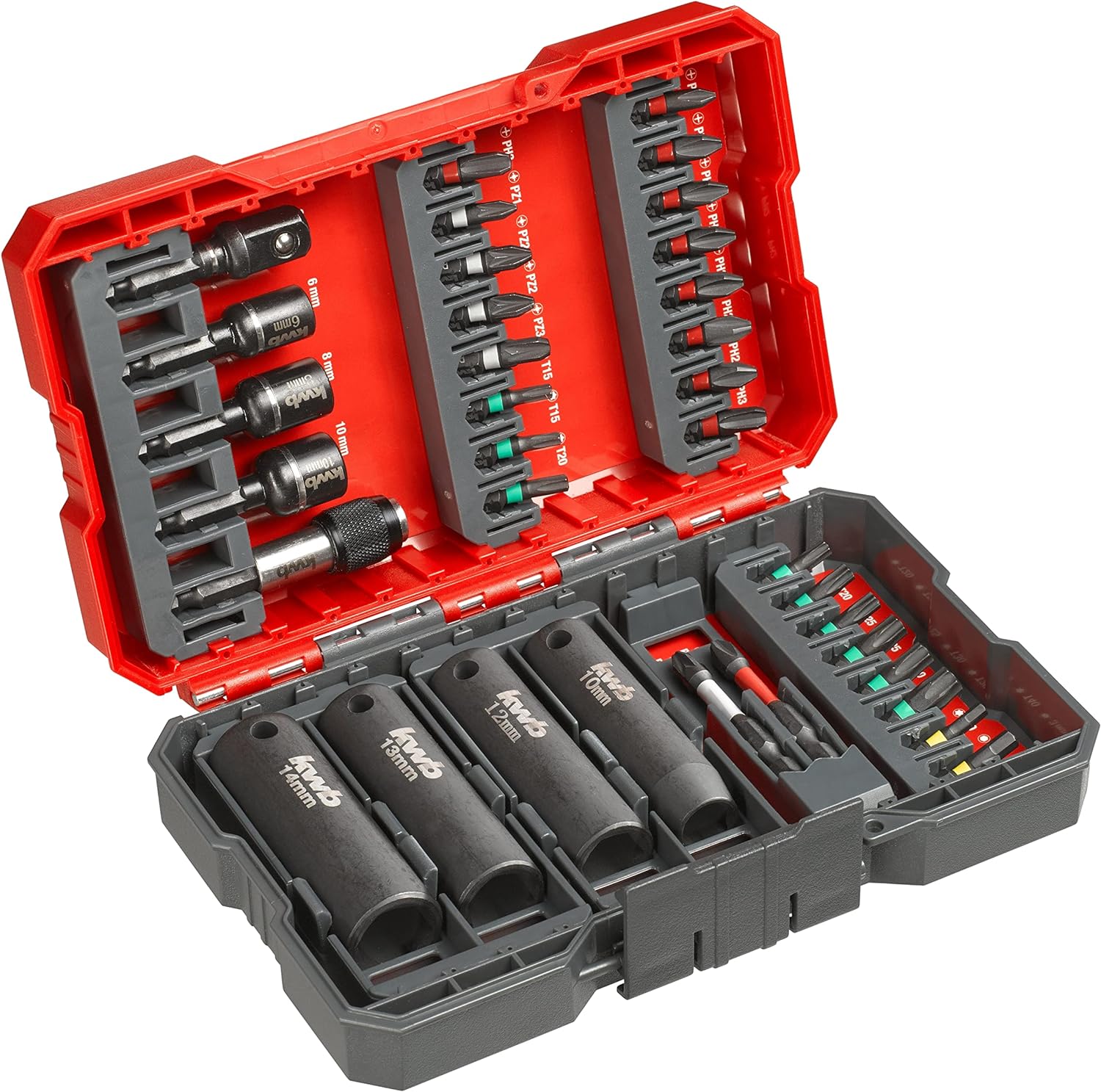 kwb Bit-Box f&uuml;r Impact-/ Schlagschrauber 35-teilig Bitset mit Bithalter und schlagfesten Steckschl&uuml;sseln, E C 44626 Sch&auml;fte - Bild 1