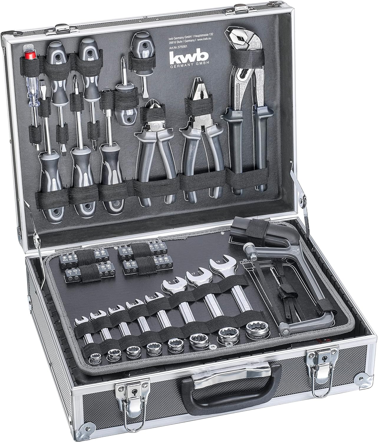 kwb Heimwerker-Set, 199-teiliger Werkzeug-Koffer inkl. Werkzeug-Set best&uuml;ckt, im Alu-Koffer - Bild 1