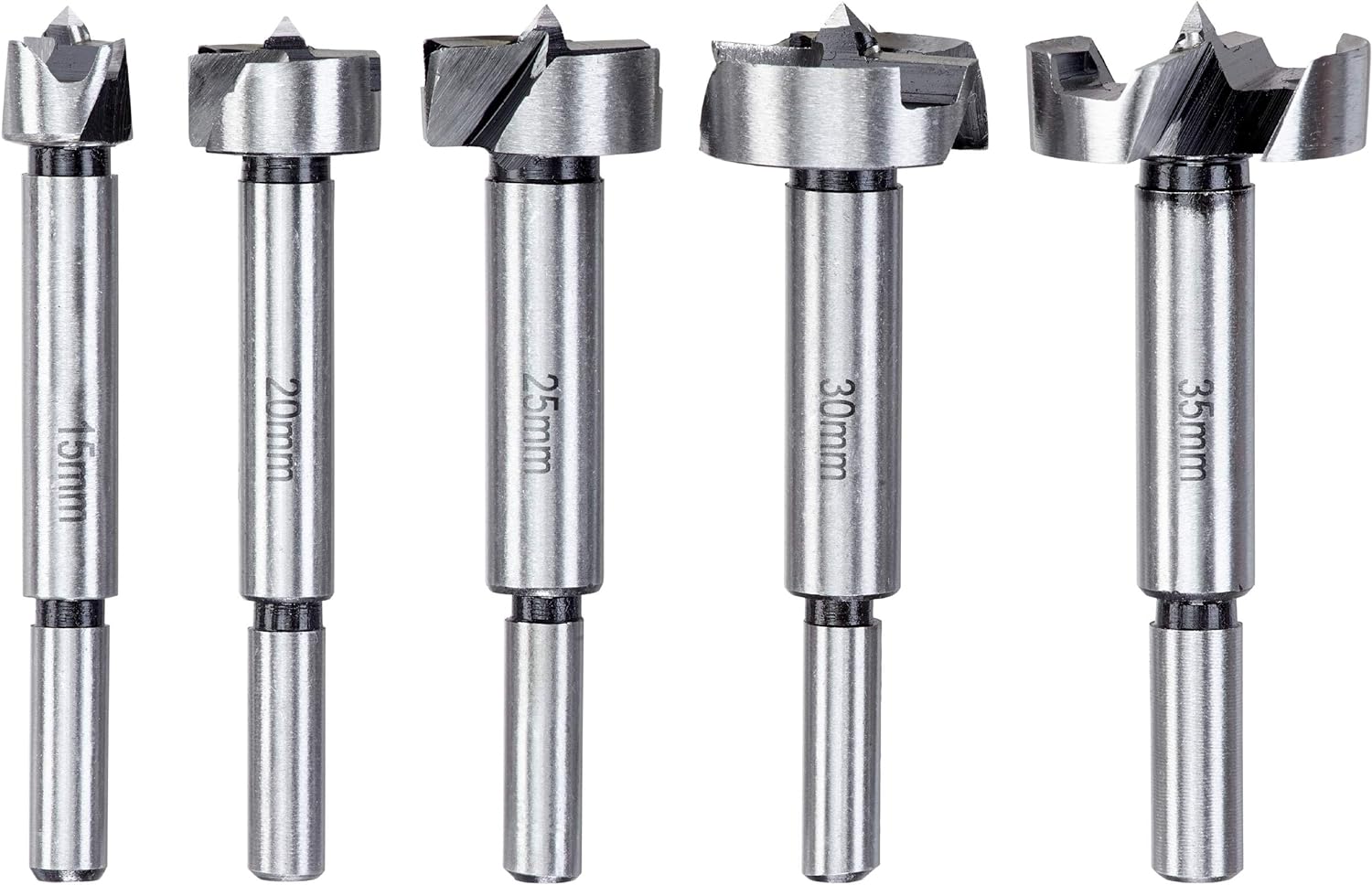 kwb Forstner-Bohrer-Set, 5-teilig f&uuml;r Holz 15 - 35 mm mit abgedrehtem Schaft, f&uuml;r Hart- Weichholz - Bild 1