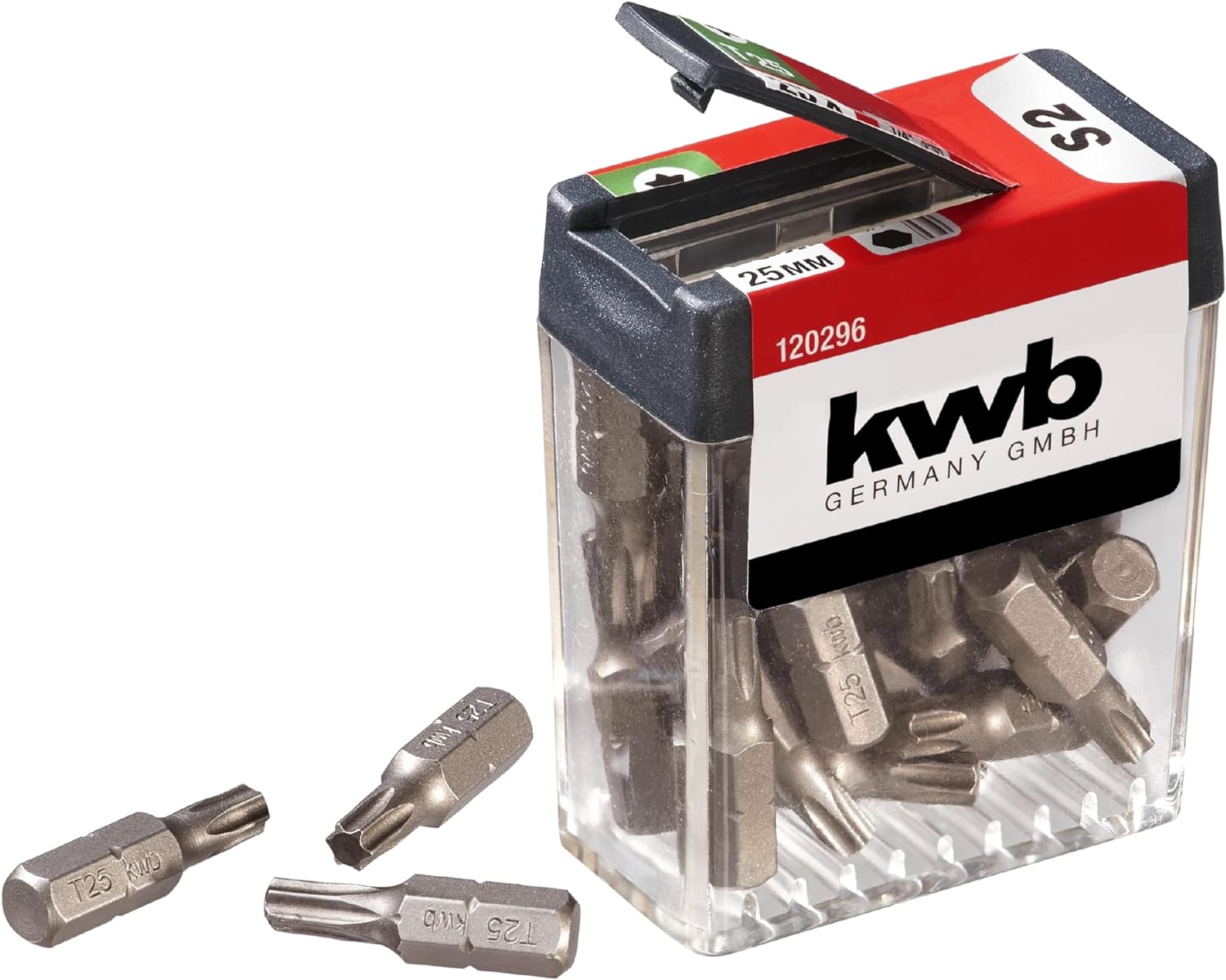 KWB Bitspender Box - 25-teiliges T25 Bitset, 25mm L&auml;nge, 1/4" Durchmesser, Torx Aufsatz, Passend f&uuml;r alle Akku-Schrauber - Bild 1