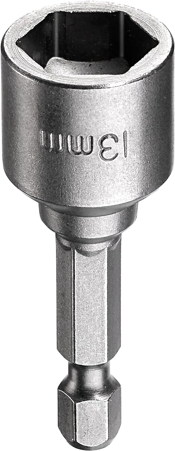 kwb Magnetische 13 mm Bit-Stecknuss Professional aus TQ 60-Stahl (Antrieb: 1/4 Zoll EQ 6.3 Sechskantschaft, ISO 1173, f&uuml;r Au&szlig;en-Sechskantschrauben - Bild 1