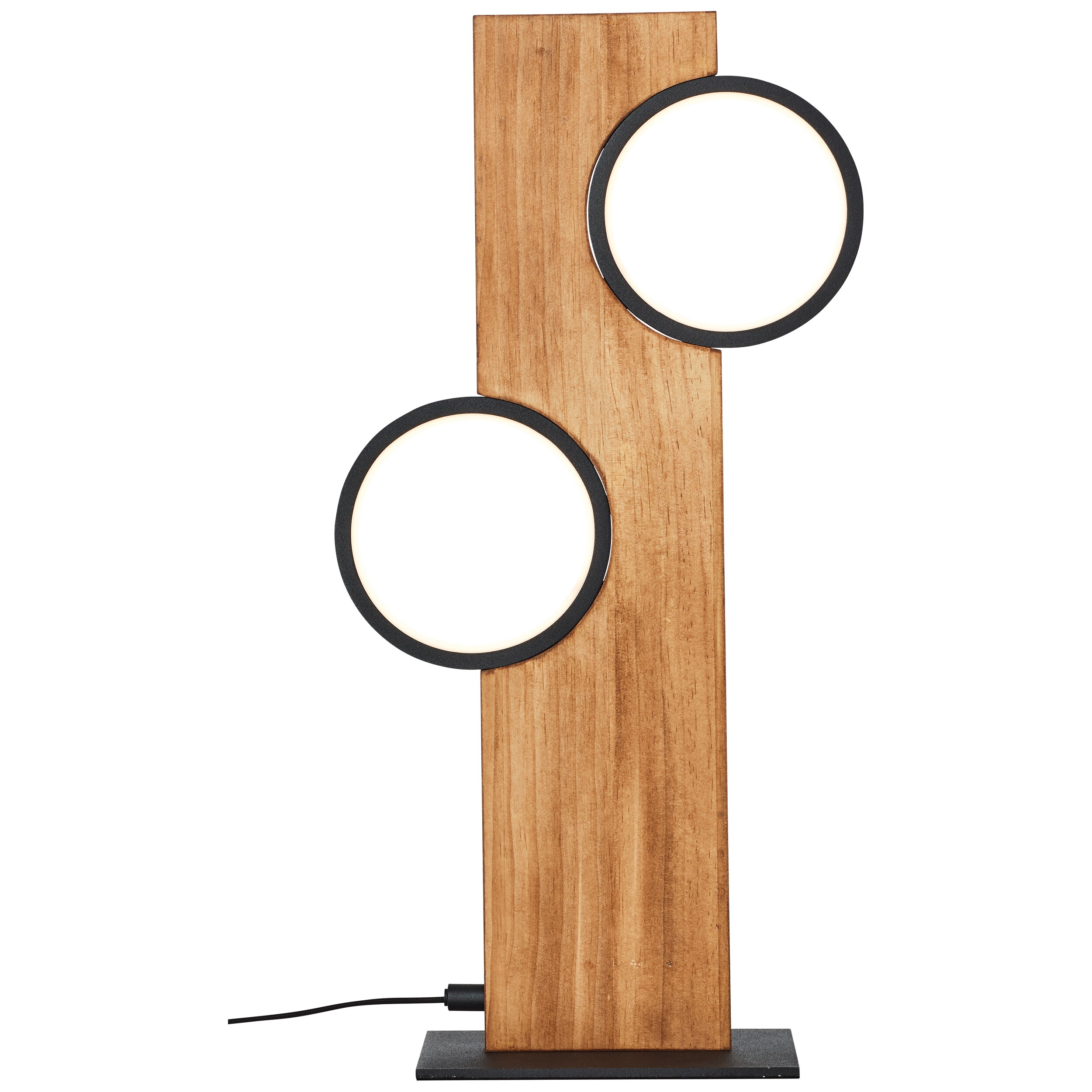 Brilliant Lampe Cheesy LED Tischleuchte 40cm matt schwarz/holz Metall braun 12 W LED integriert - Bild 1