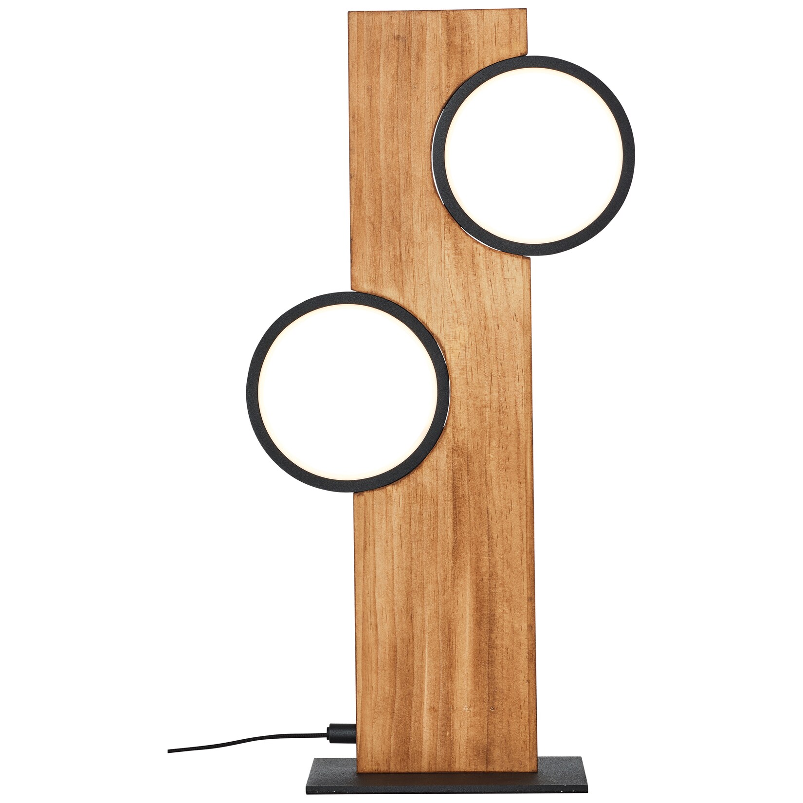 Brilliant Lampe Cheesy LED Tischleuchte 40cm matt schwarz/holz Metall braun 12 W LED integriert