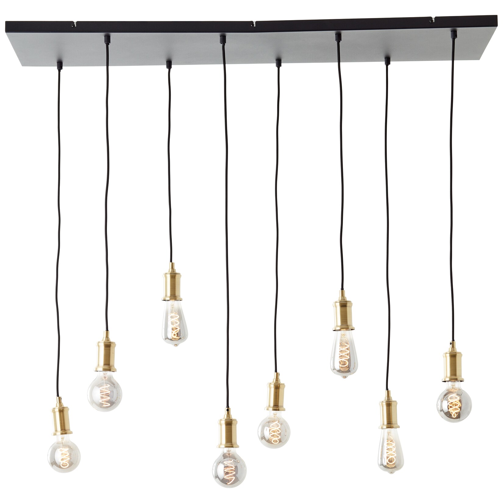 Brilliant Lampe Darcia Pendelleuchte 8flg schwarz Metall/Glas schwarz 8x A60 , E27 , 60 W