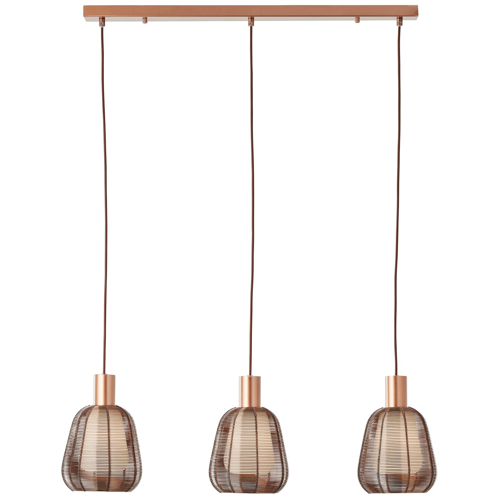 Brilliant Lampe Wallace Pendelleuchte 3-flammig Kaffee dunkel Metall/Holz braun 3x A60 , E27 , 40 W