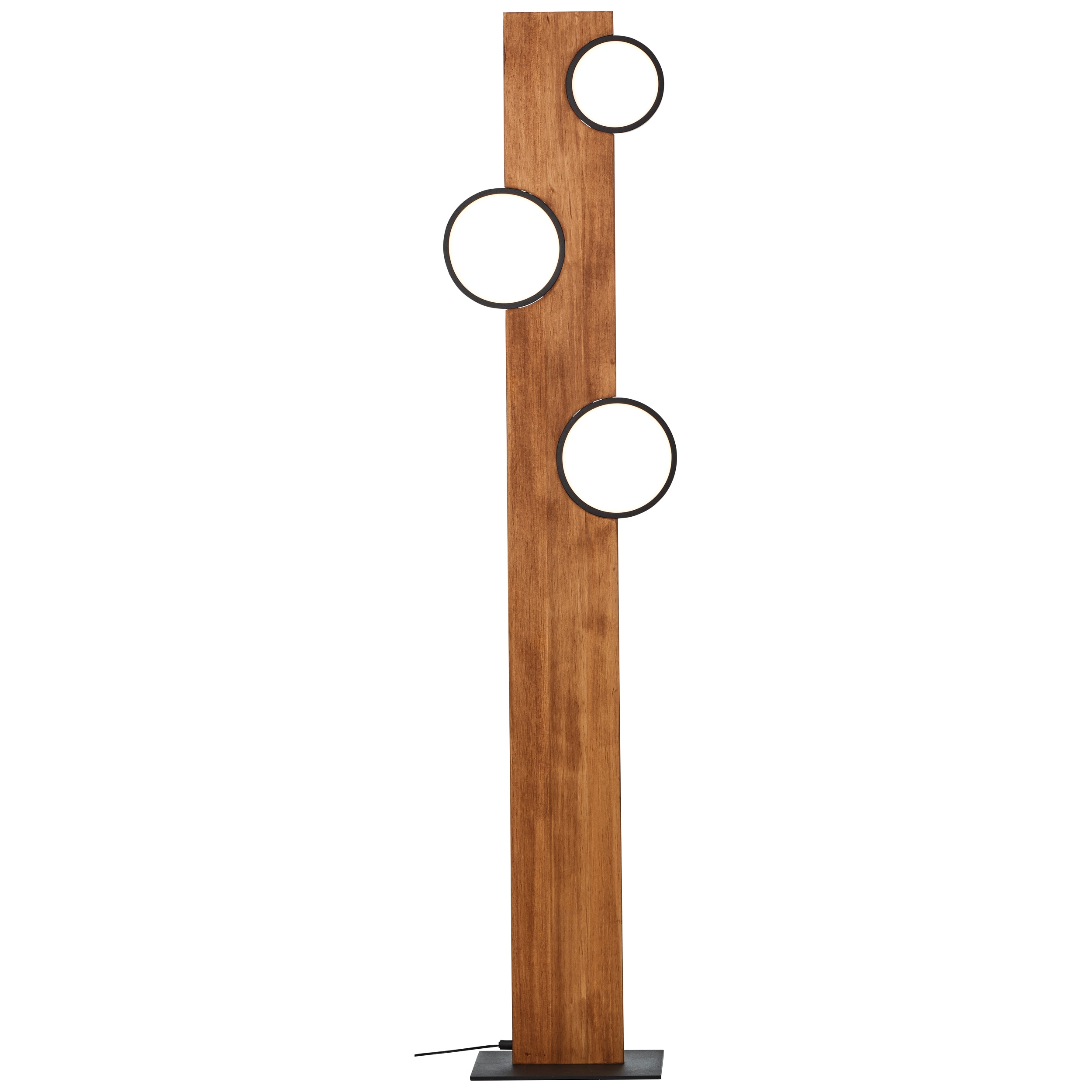Brilliant Lampe Cheesy LED Stehleuchte 140cm matt schwarz/holz braun 20 W LED integriert - Bild 1