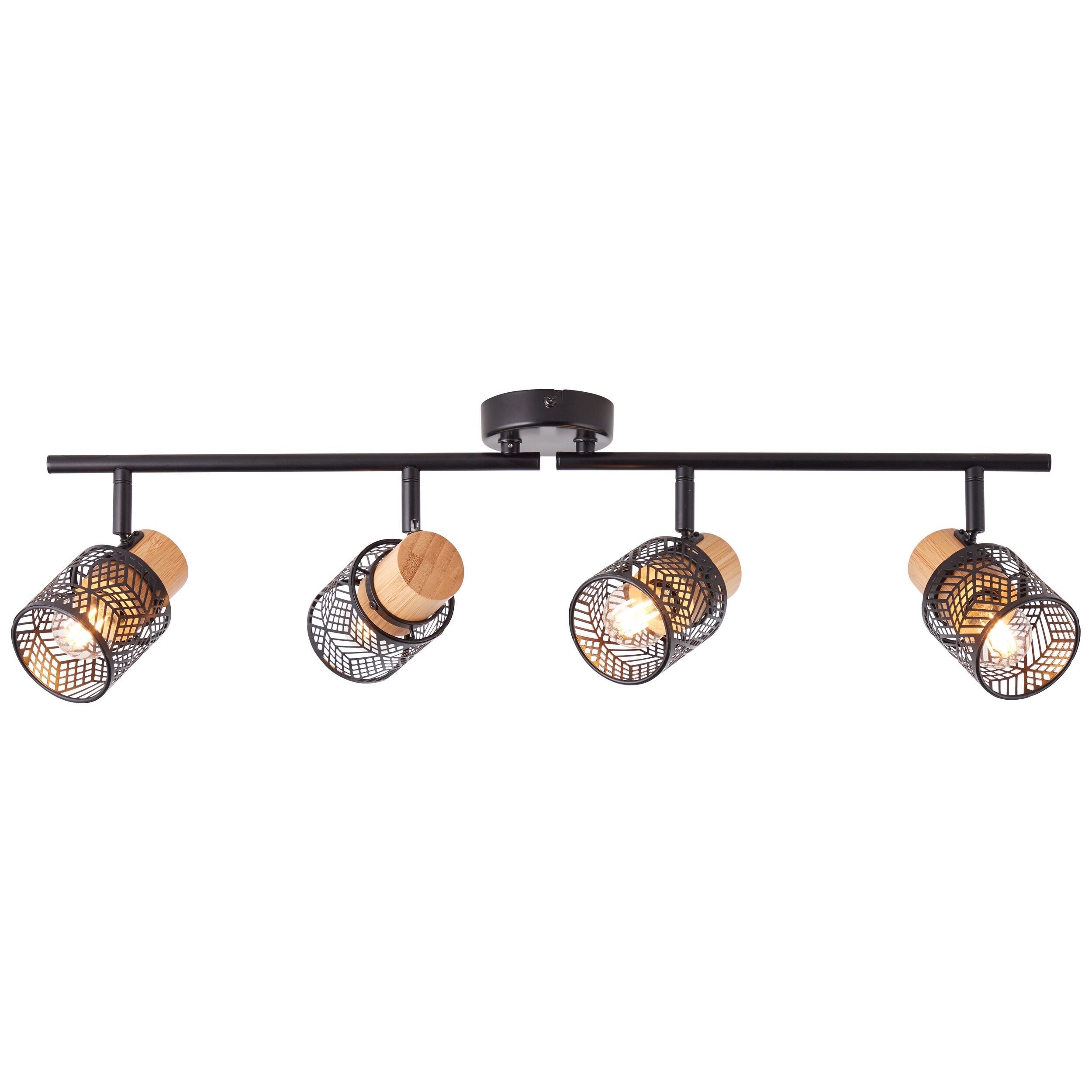 Brilliant Lampe Santy Spotrohr 4flg schwarz/natur braun 4x D45, E14, 42 W - Bild 1