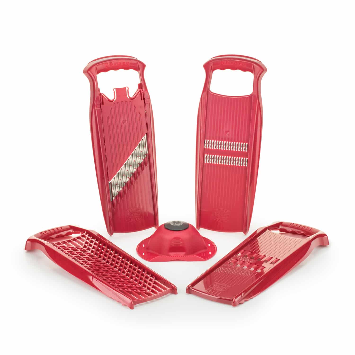 Borner Grater-Set Julienne Slicer, Crincle, Wave-Waffle Cuter, Cheese Grater - Bild 1