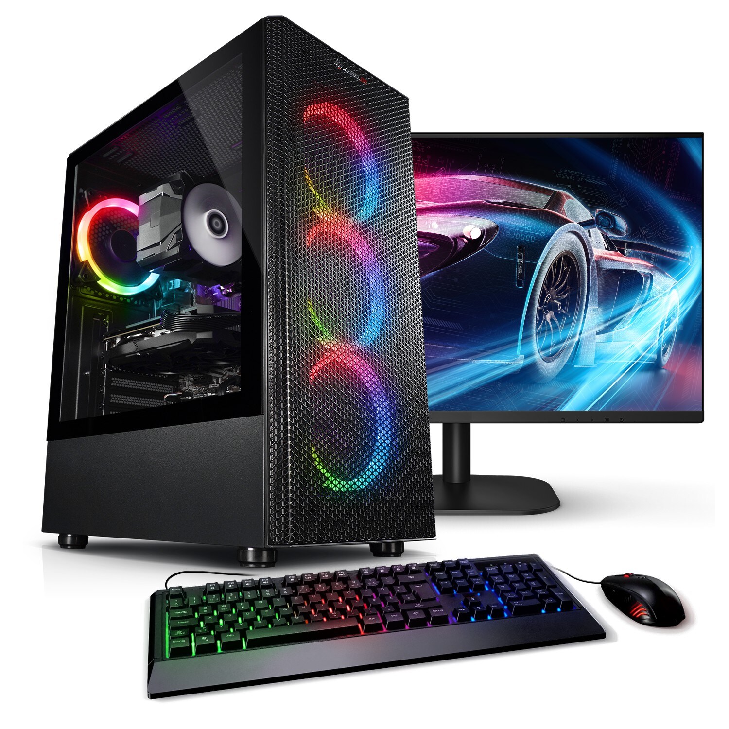 PC Set mit 27 Zoll TFT Tornado 12 Intel Core i7-12700KF, 64GB DDR4, NVIDIA RTX 5060 8 GB, 2TB SSD, WLAN, Windows 11 | 04260627618835