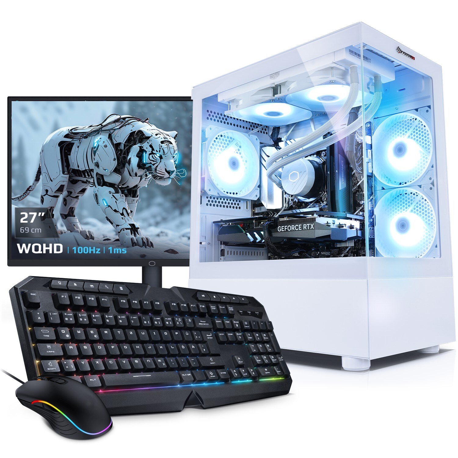 PC Set Gaming mit 27 Zoll TFT Invader XS 14 Intel Core i7-14700KF, 32GB DDR5, NVIDIA RTX 5070 12 GB, 1TB SSD, Windows 11 - Bild 1