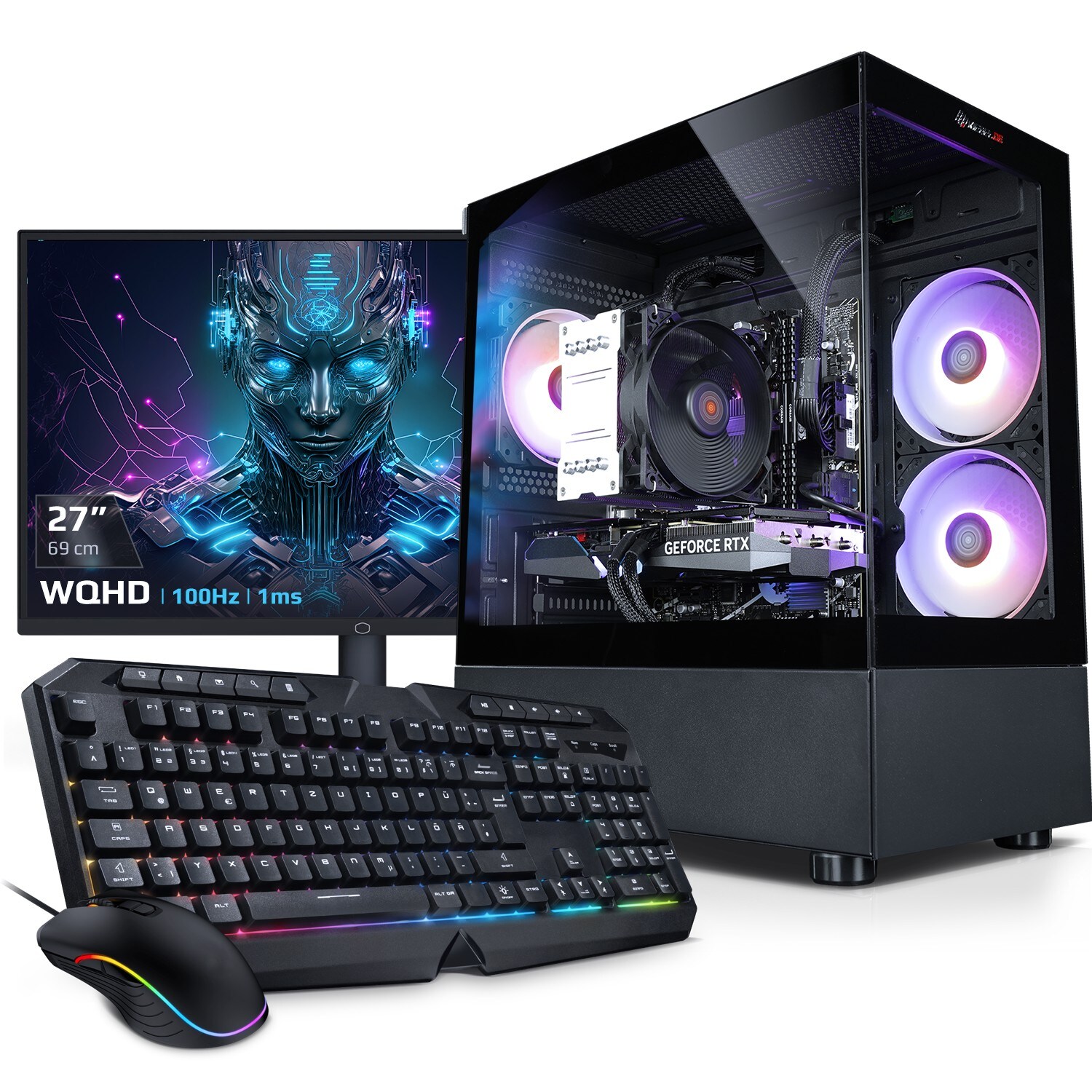 PC Set Gaming mit 27 Zoll TFT Invader XS VIII AMD Ryzen 7 8700F, 32GB DDR5, NVIDIA RTX 5060 8 GB, 1TB SSD, Windows 11 - Bild 1